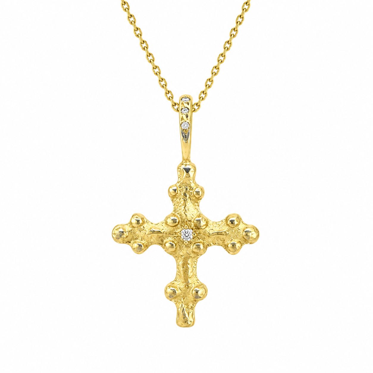 Charm- 14k Diamond Lg Nordic Cross