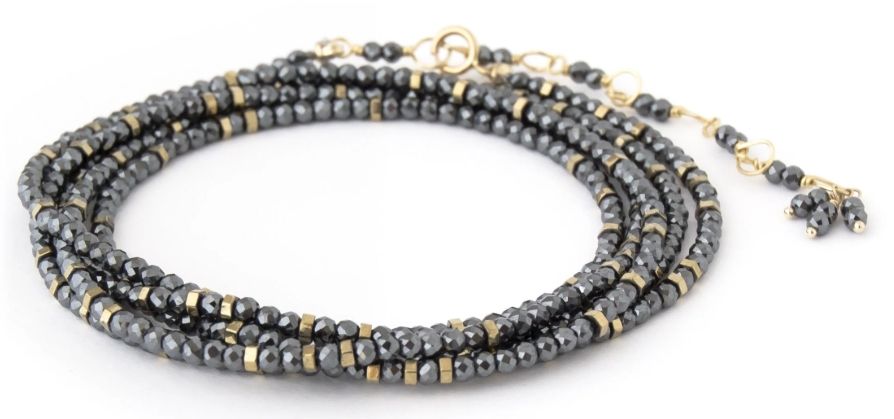 14k Wrap- Hematite, Confetti