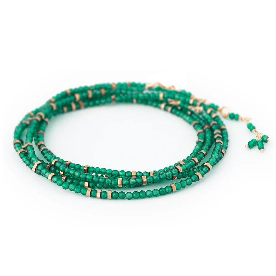 14k Wrap- Green Onyx, Confetti