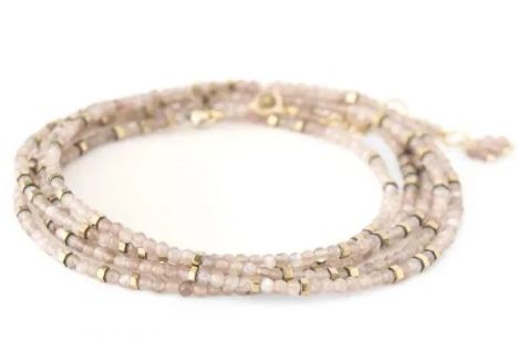 14k Wrap- Blush Moonstone, Confetti