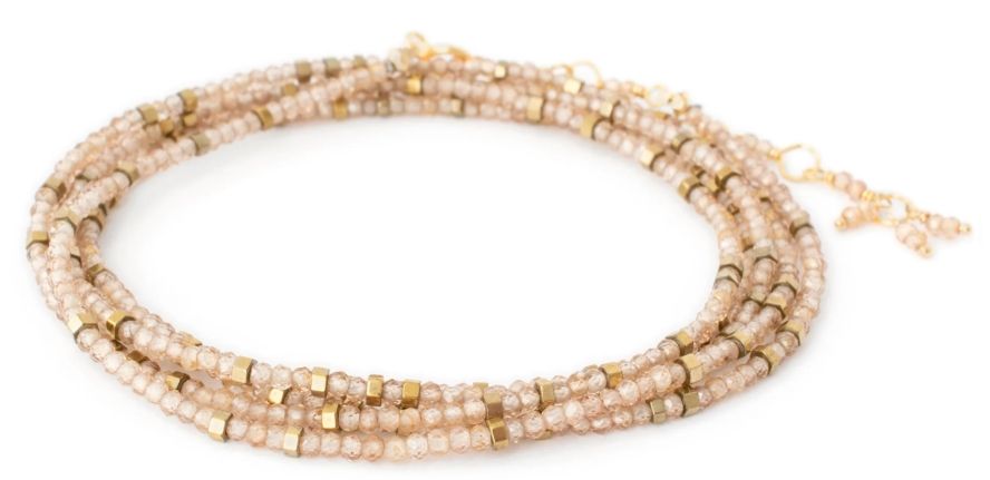 14k Wrap- Brown Zircon, Confetti