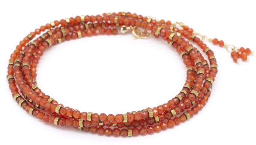 14k Wrap- Red Carnelian, Confetti