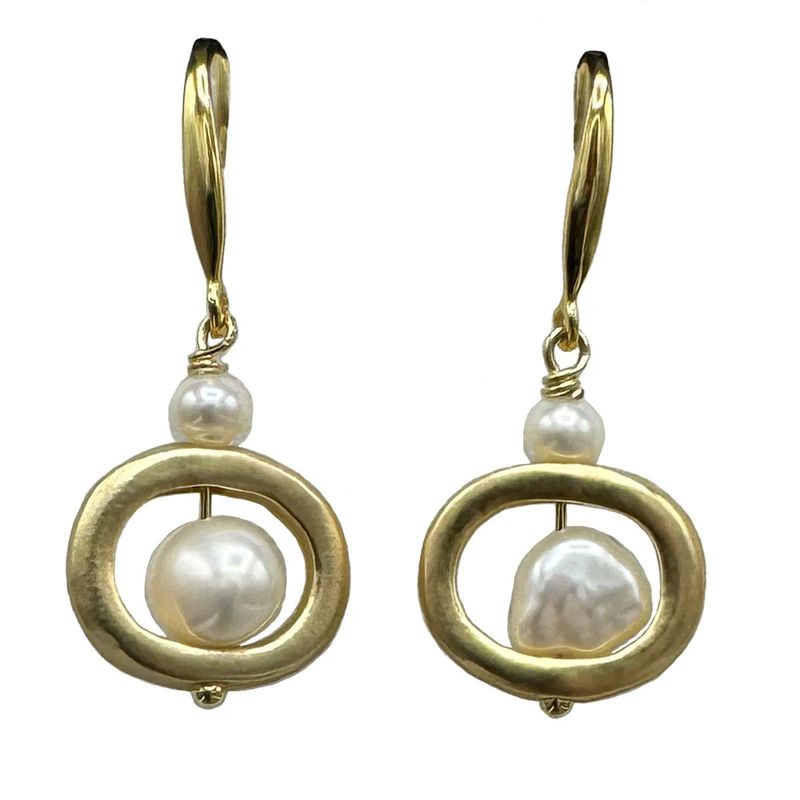 The Mod Earrings, Wht/Gld