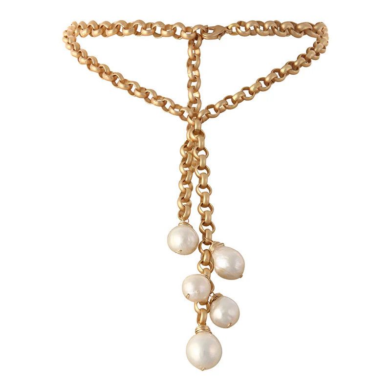 Turkish Gold W/ Wht Wild Pearl Waterfall