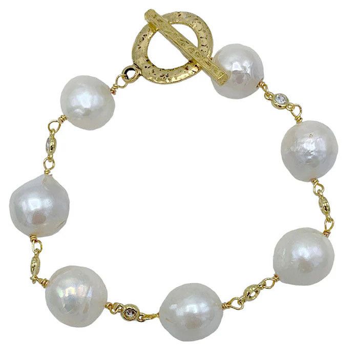 Alexandra Bracelet (Wht, Gld)