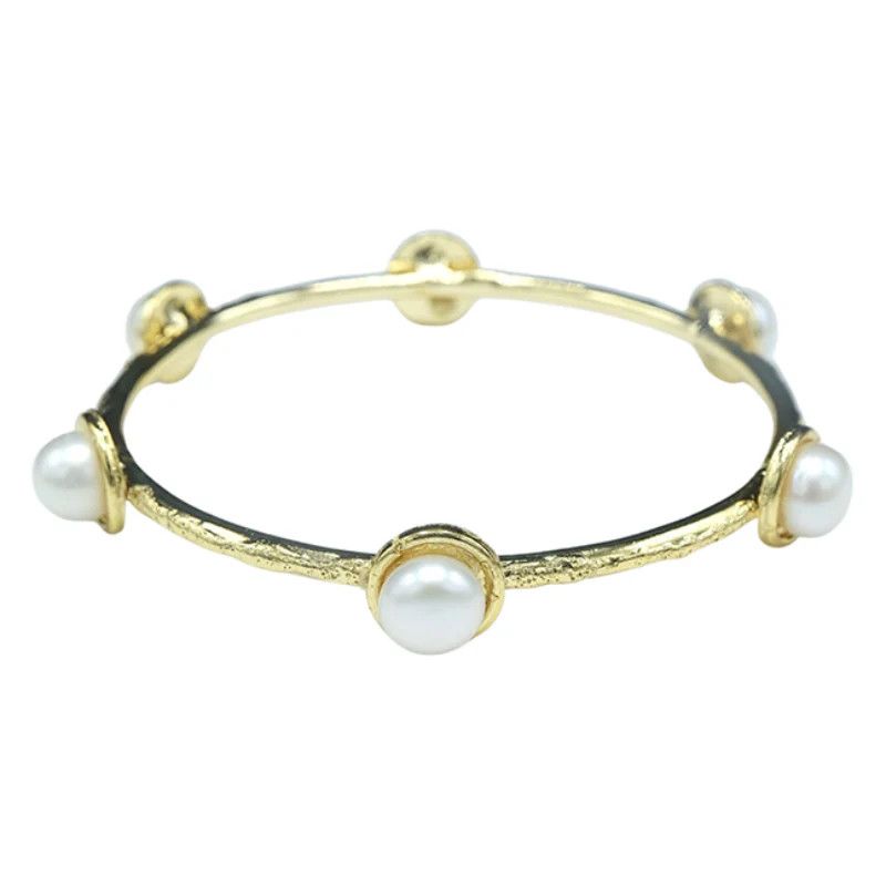 Hammered Gold Petite Bangle W/6 7mm