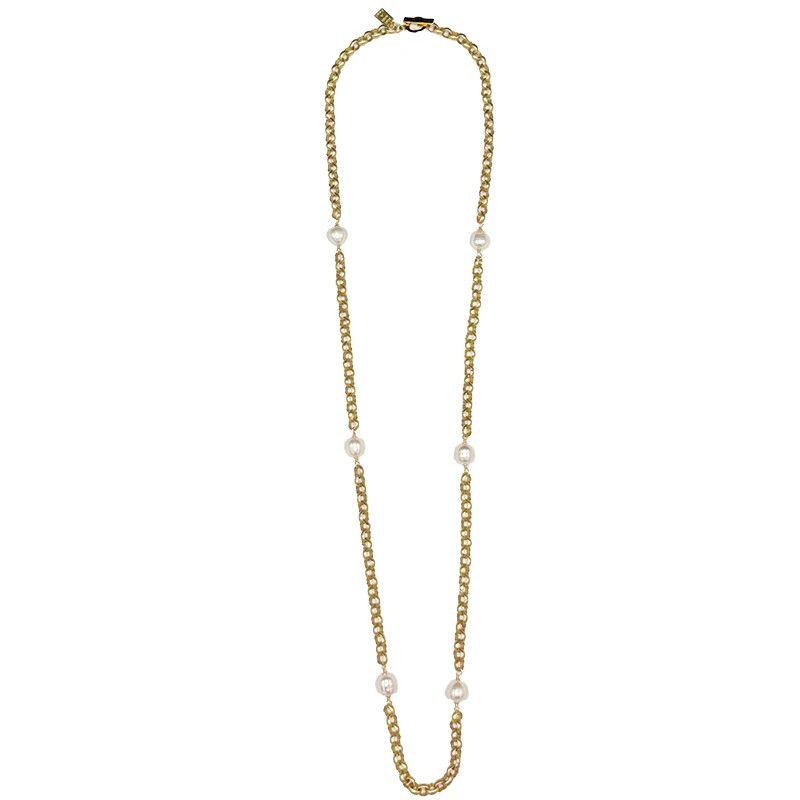 Coco Neck Long (Wht/Gld) 36"