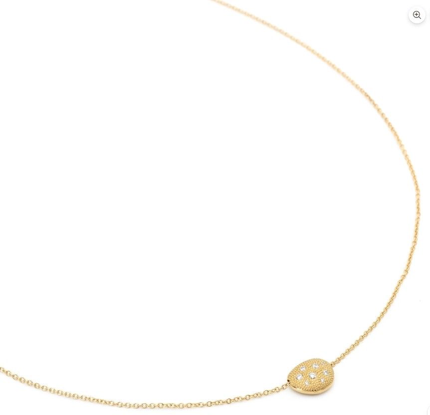 Necklace- 18k Dia Petal Slider Pendant, 16-18"