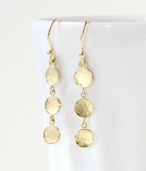 Earrings- 3 Mini Disc Drops