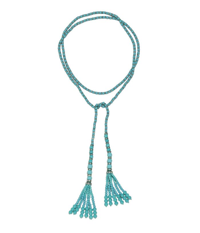 Greer Tassel Lariat, Turq