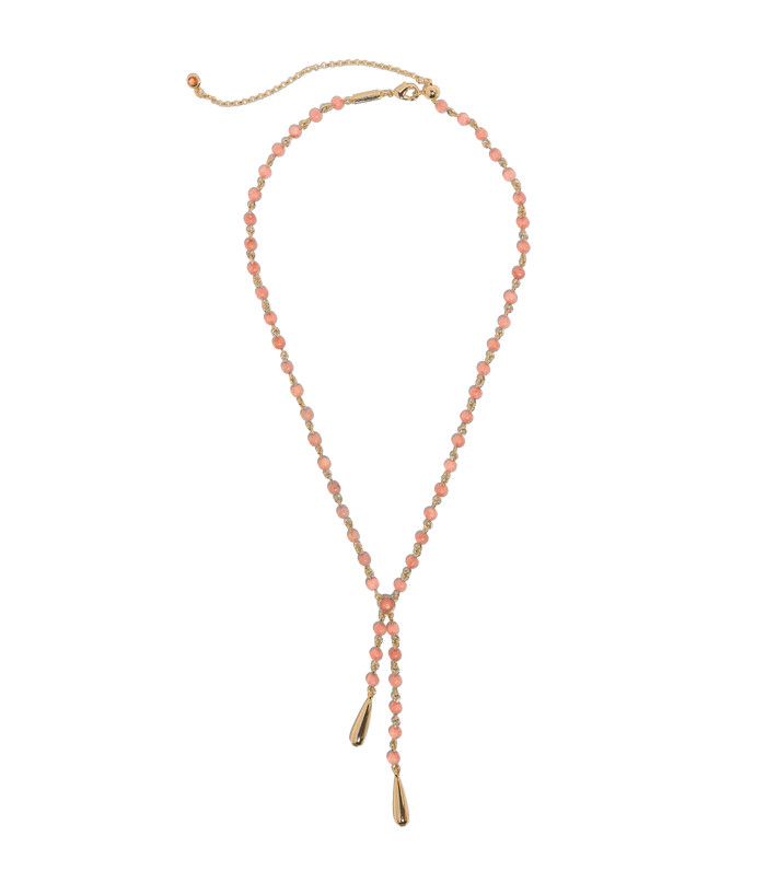 Sabine Y Necklace, Coral