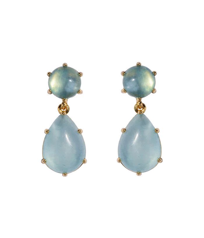 Elia Drop Earrings,  Aqua