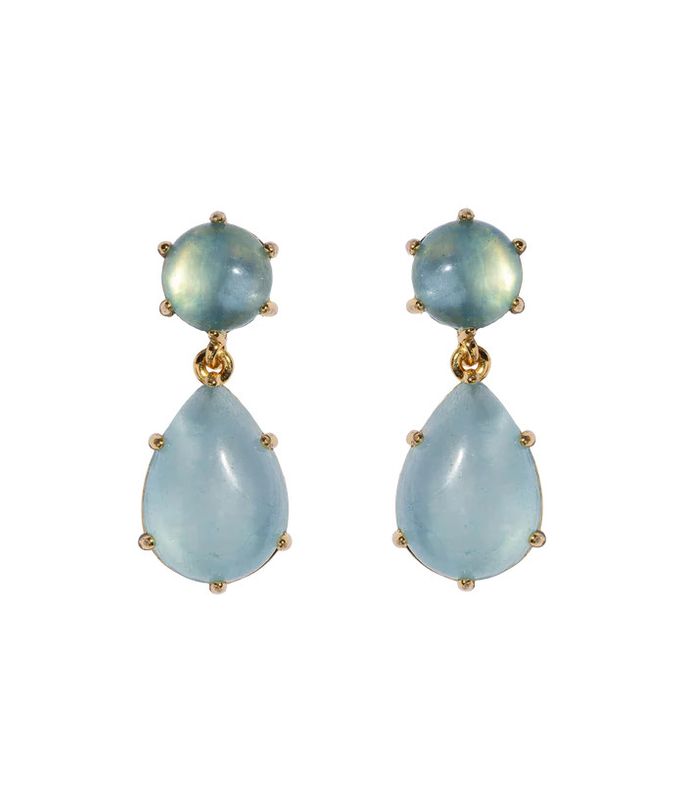 Elia Drop Earrings,  Aqua