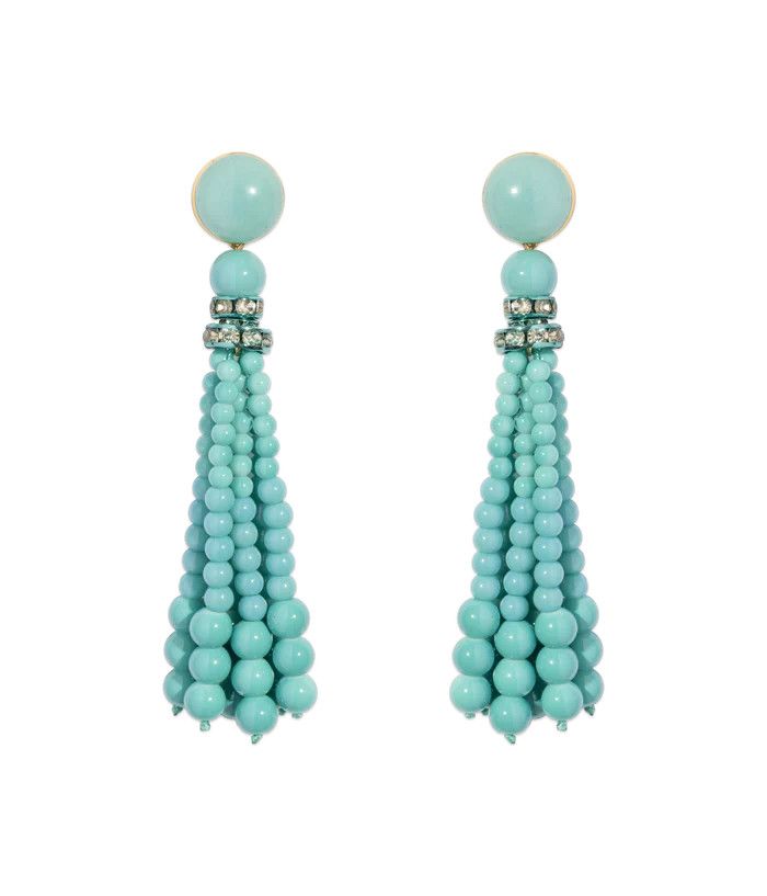 Greer Tassel Earrings, Turq