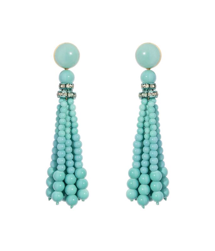 Greer Tassel Earrings, Turq