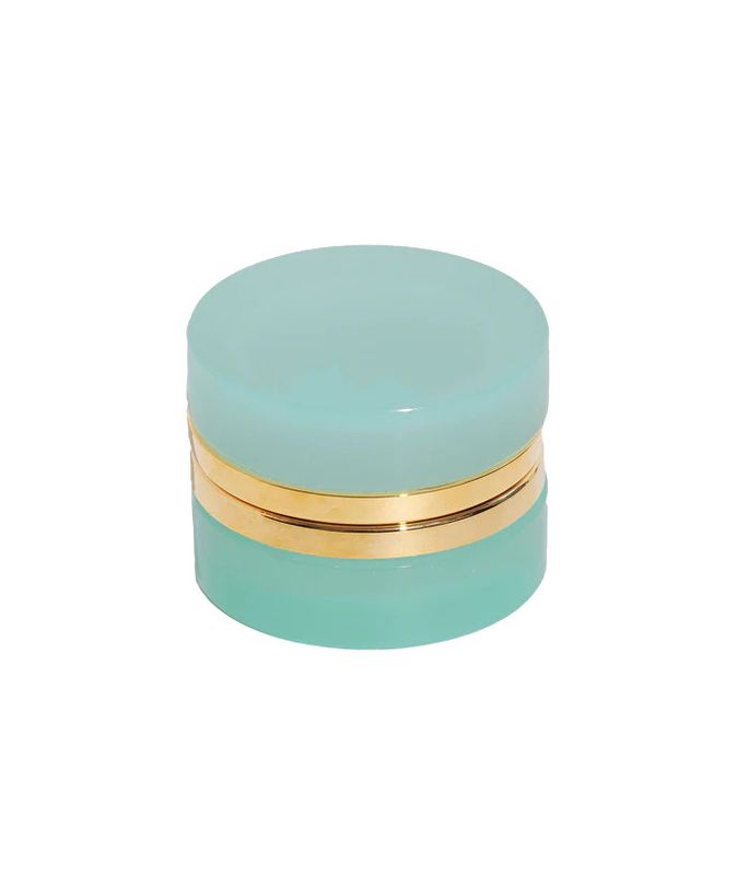 Opaline Glass Box- Aqua