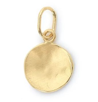 Charm- Hammered Disc 18k