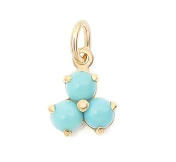 Charm- Trillium Trio Turq 18k