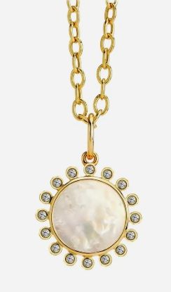 18k MOP Exotic Sun Pendant, Dia