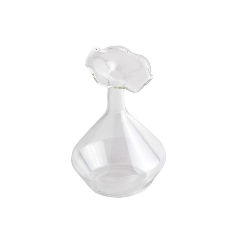 Glass Angeled Neck Vase - Clr (LG)
