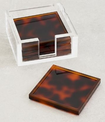 Lucite Tort Coaster - Clr Hold