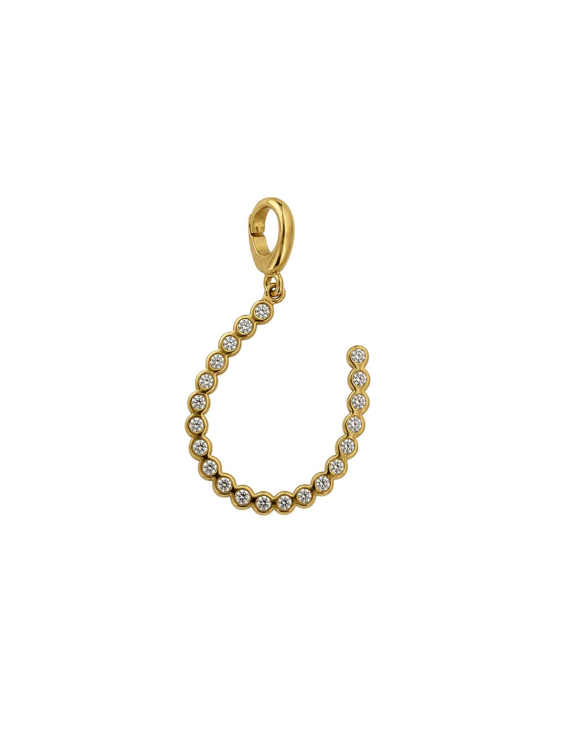 Charm- 14k Bezel Horseshoe Charm .21ct
