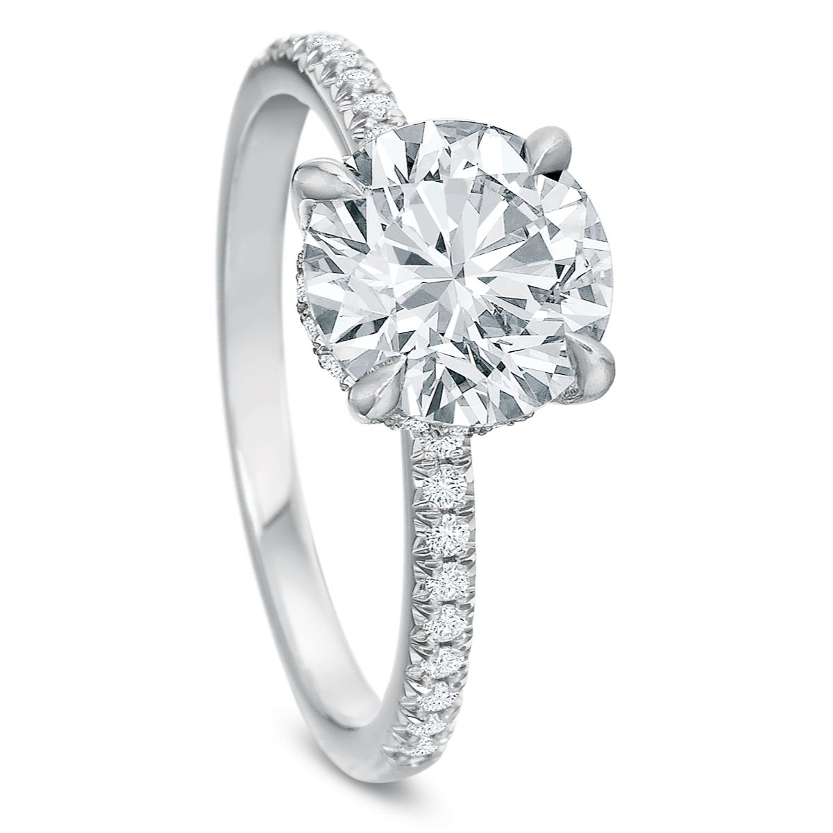 Mod Classic Fr Cut Half Shk Dia Gallery, Plat, 2.0 ct rnd, 6.5