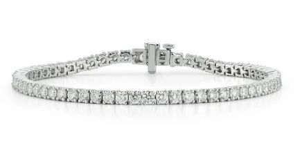 Tennis Bracelet- 5.0 ct, E-F, VS, 14k WG, Em Cut E/W