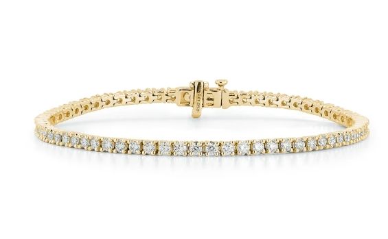 Tennis Bracelet- 3.0 Ct, I-J, SI2, 14k YG, Round