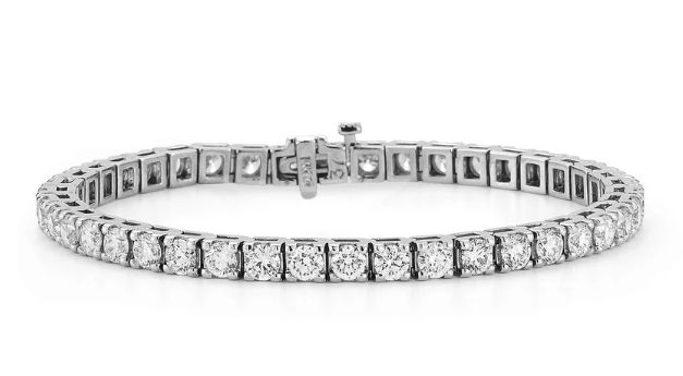 Tennis Bracelet- 8.0 Ct, I-J, SI2, 14k WG, Round