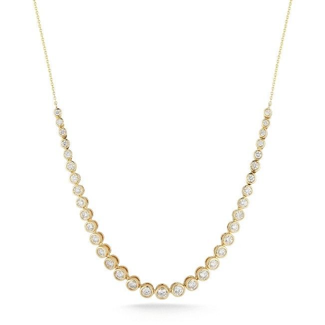 Necklace- Lulu Jack Graduating Bezel Tennis YG. 98ct 14-16'