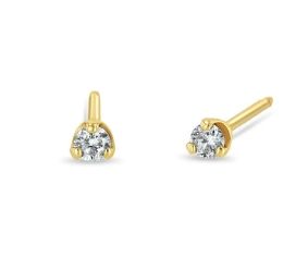 Earrings- 14k 2.4mm Dia Prog Set Studs .1ct
