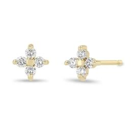 Earrings- 14k 1.5mm Quad Dia Studs, .12ct