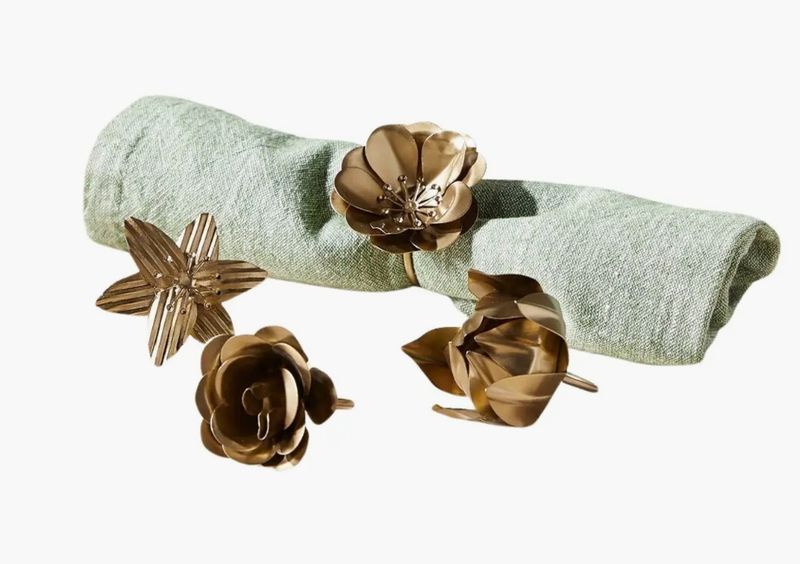 Botanical Napkin Rings, Set of 4