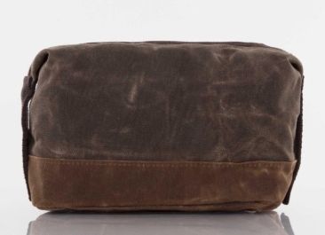 Waxed Dopp Kit-, Color: Olive