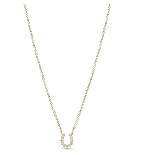 Necklace- XS bezel diamond horseshoe
