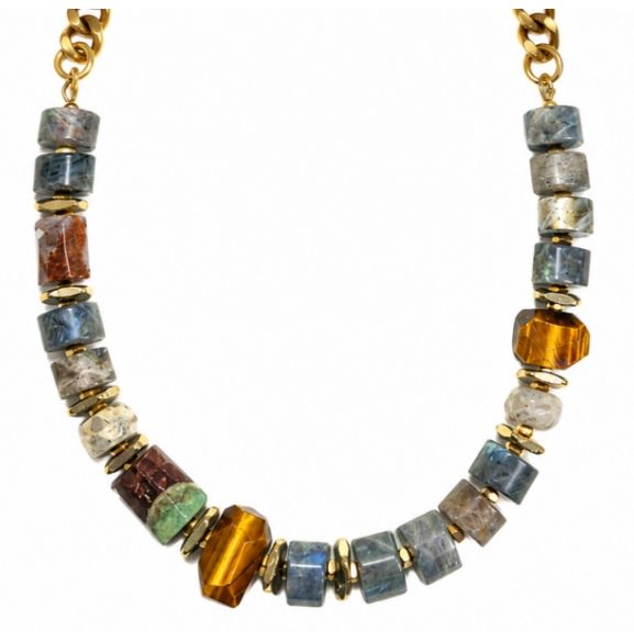 Necklace- Lab Wheels &amp; Tiger's Eye