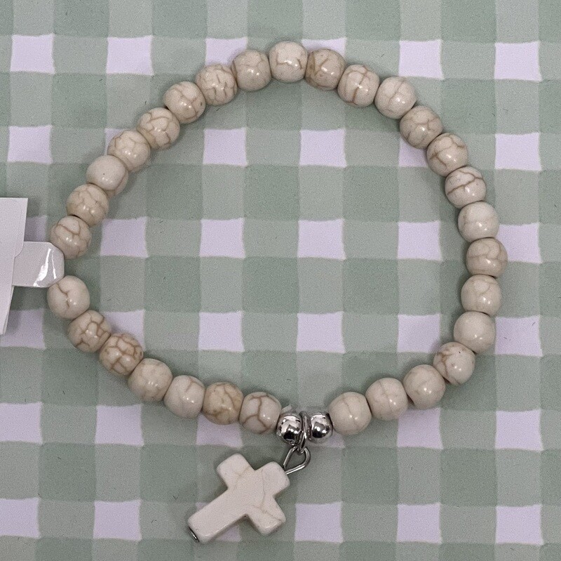 White Cross Bracelet