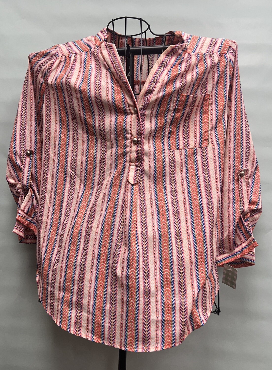 karlie L/S pink &amp; Orange Shirt, size large