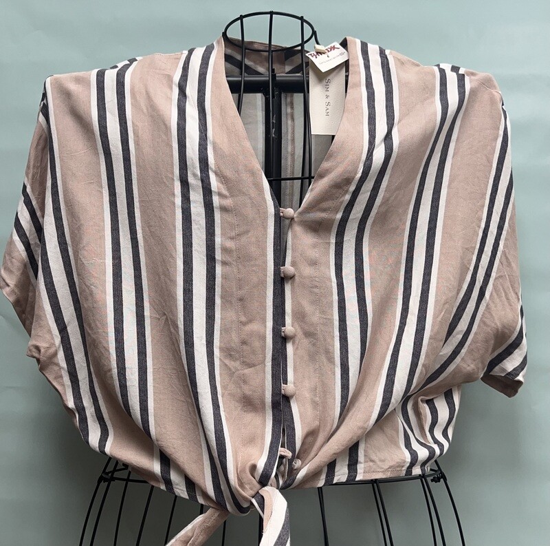 sim and sam striped shirt, medium