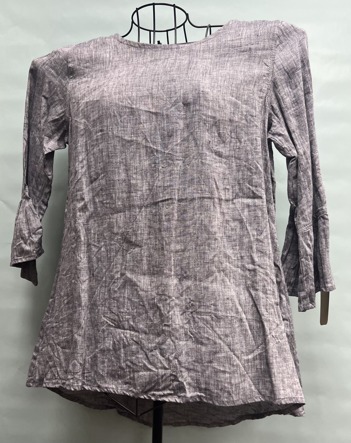 Crown Linen Designs Gray Linen Shirt, size small
