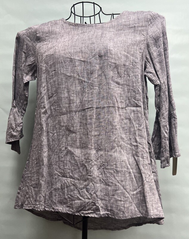 Crown Linen Designs Gray Linen Shirt, size small