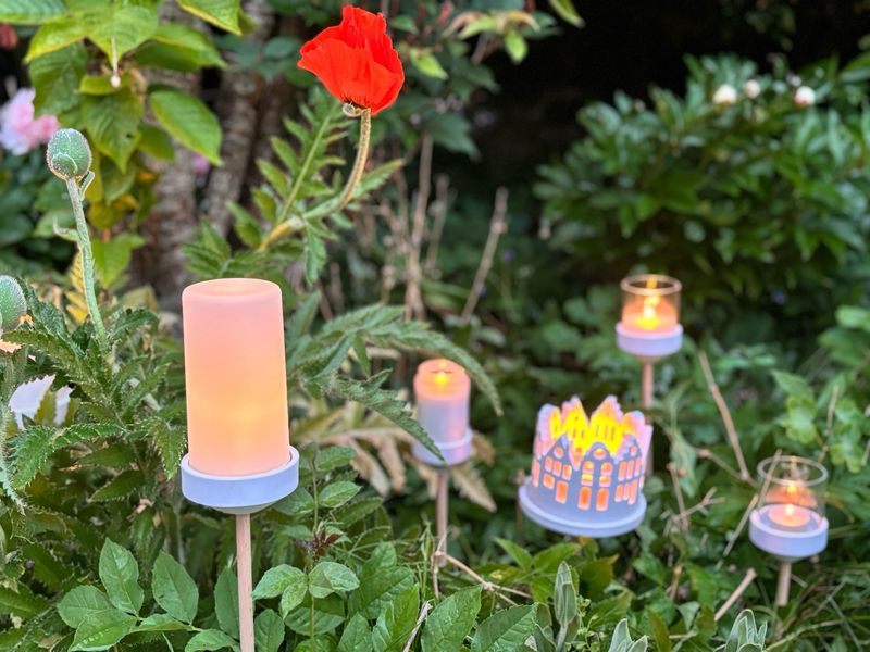 Silikon - Gießform - Gartenfackelhalterung Lichtkranz