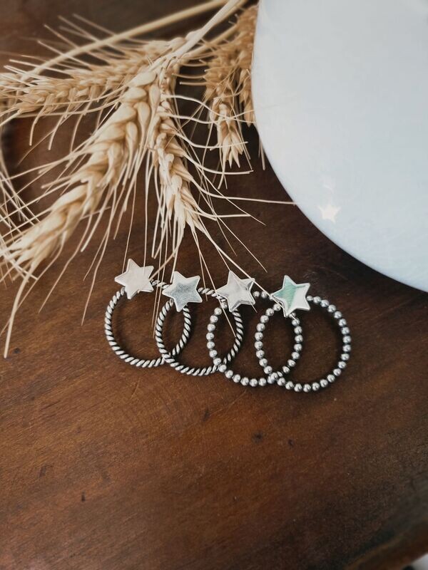 STAR CHASER stud hoops (twist wire)