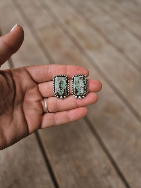 DARK GREEN Hubei Turquoise earrings