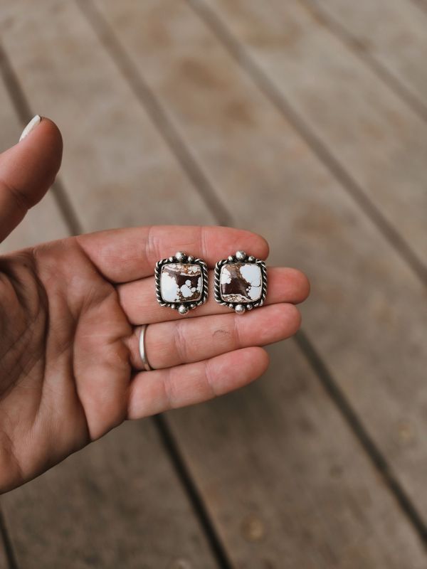 WILD HORSE Jasper studs