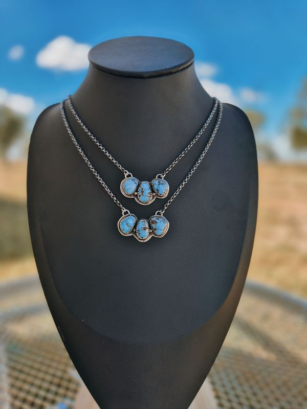 GOLDEN HILLS TURQUOISE cluster necklace