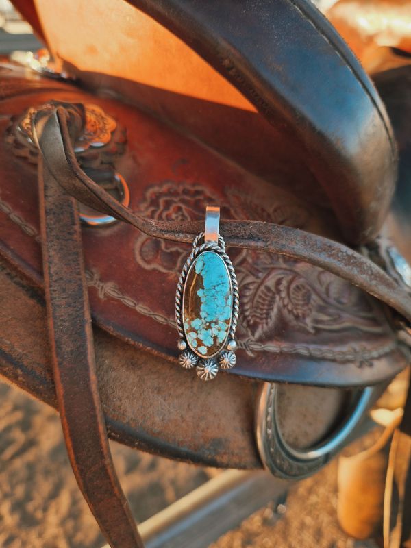 NUMBER 8 MINE turquoise pendant