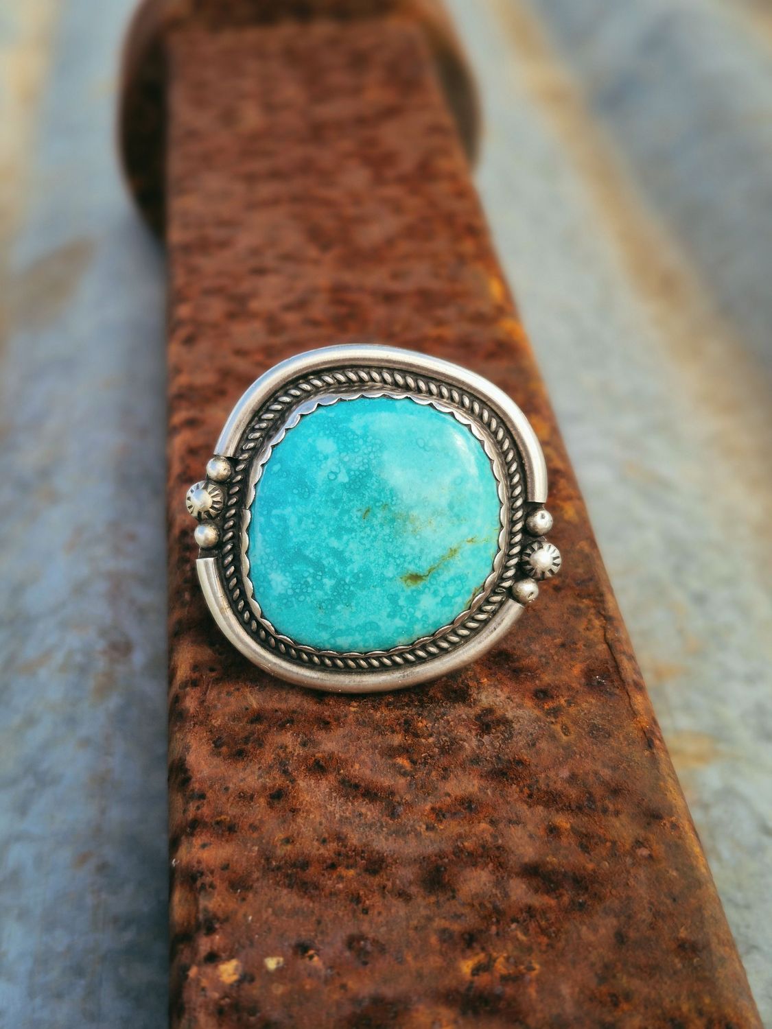 JUNIOR BEGAY Kingman Turquoise ring (6.5)