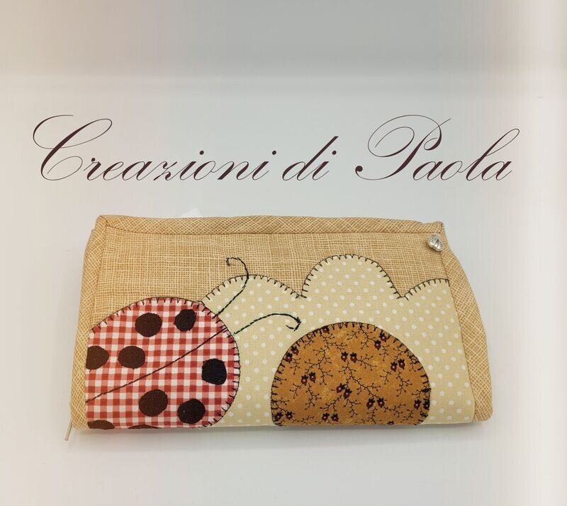 Cartamodello in pdf per portafoglio con zip e coccinella